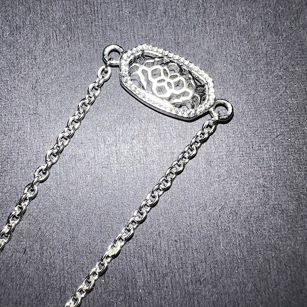 Elaina Bracelet in Rhodium-Plated Brass, Adjustable Sliding Clasp Closure, NWOT